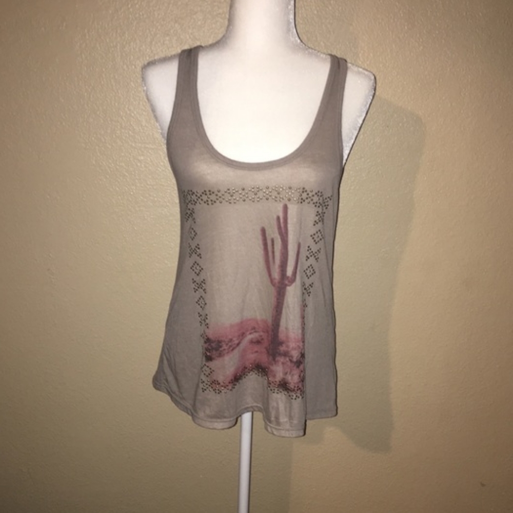 American Eagle Studded Western Cactus Tank Top Medium